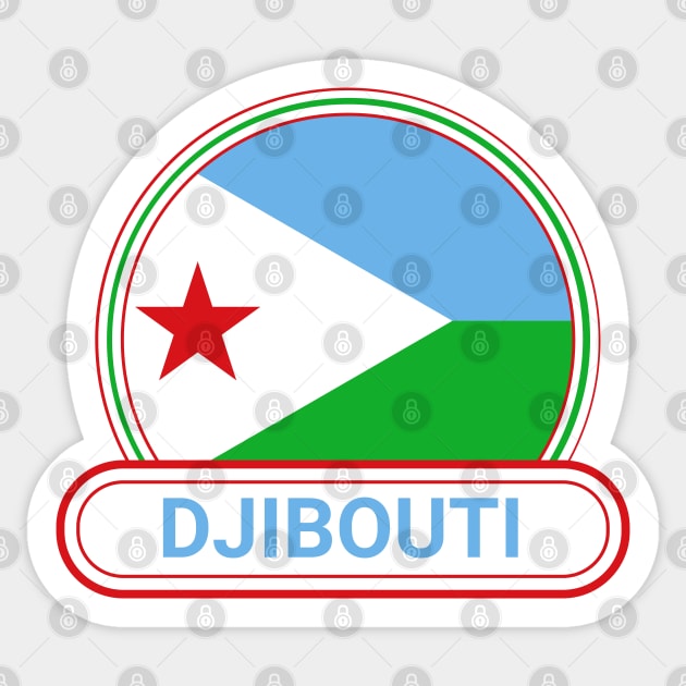 Djibouti Country Badge - Djibouti Flag Sticker by Yesteeyear